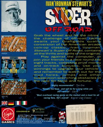 Ivan 'Ironman' Stewart's Super Off Road (UK) (1990) box cover back